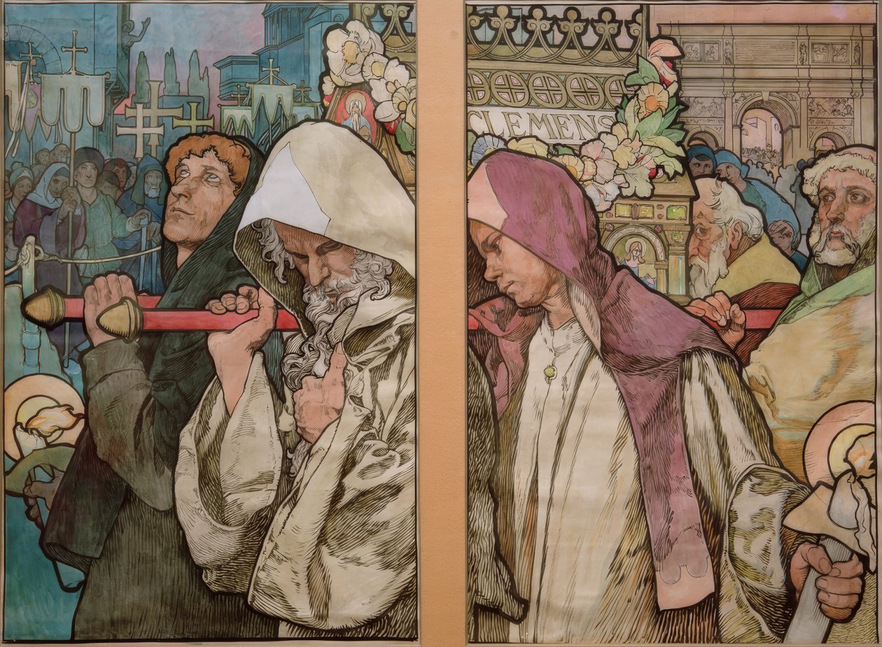 A.Mucha，布拉格的圣维特之窗/纸板 1931年 作者 阿方斯·慕夏
