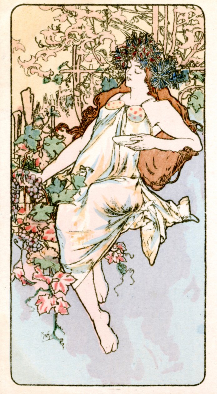 秋天》，1897年 作者 阿方斯·慕夏