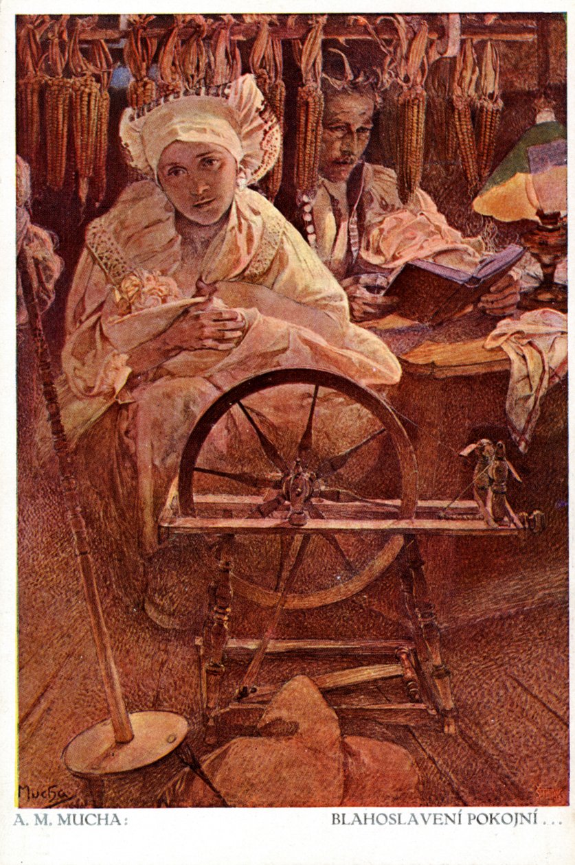 温顺的人有福了，因为他们将继承大地》，1906年 作者 阿方斯·慕夏