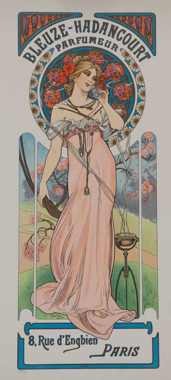 Bleuze-Hadancourt Parfumeur，约1899年。 作者 阿方斯·慕夏