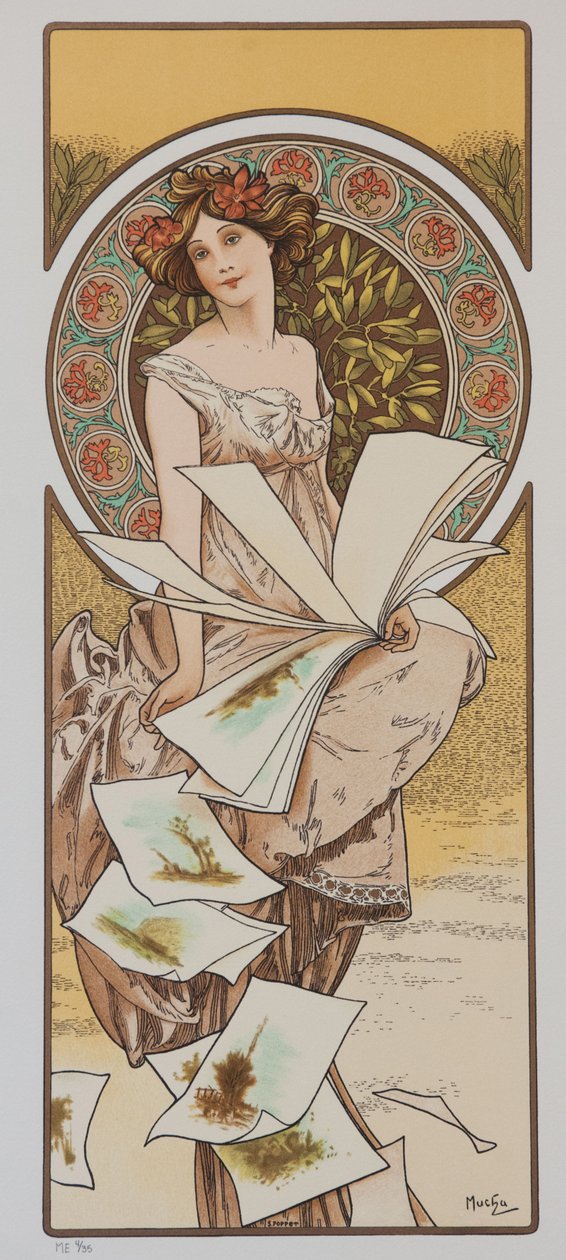 尚皮诺瓦历（Champenois Calendar），约1897年。 作者 阿方斯·慕夏