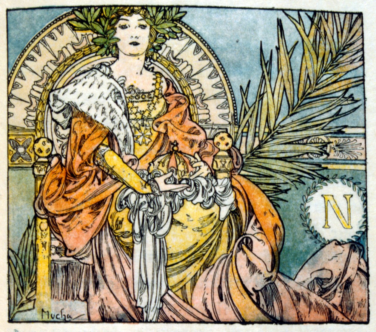 Alphonse Mucha的插图来自法国作家Anatole France的作品《Clio》。1900.穆夏(1860 1939)。是捷克新艺术派画家。 作者 阿方斯·慕夏