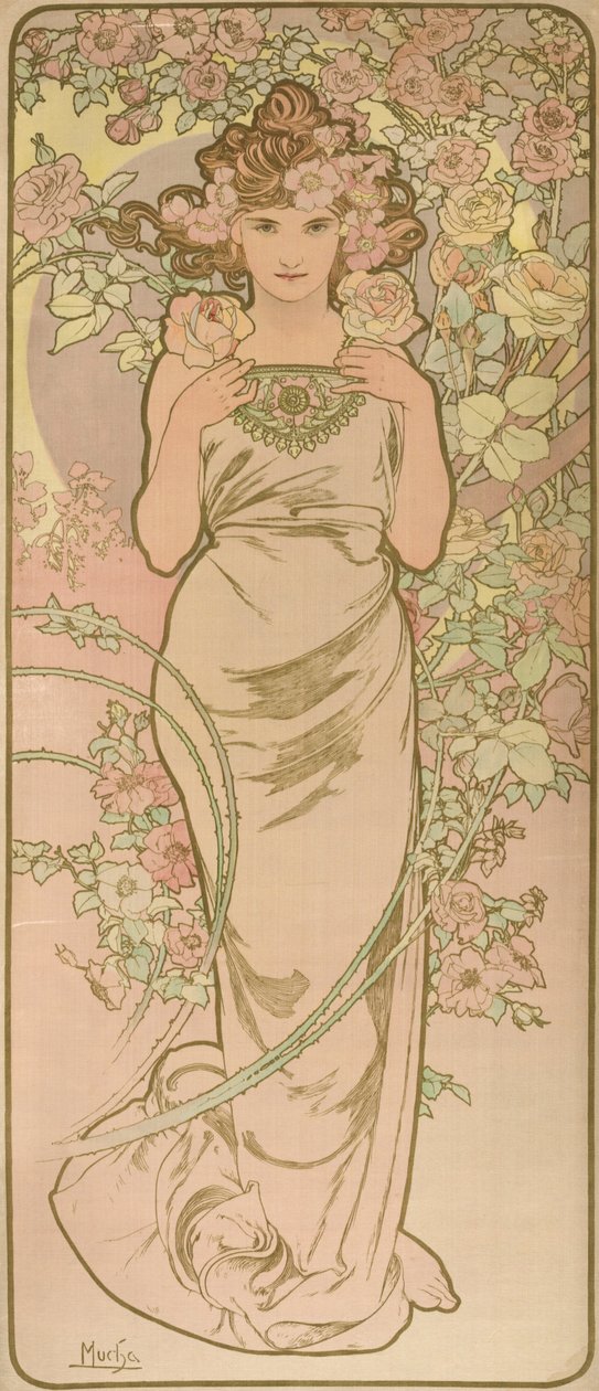 La Femme Animee en Fleur 作者 阿方斯·慕夏