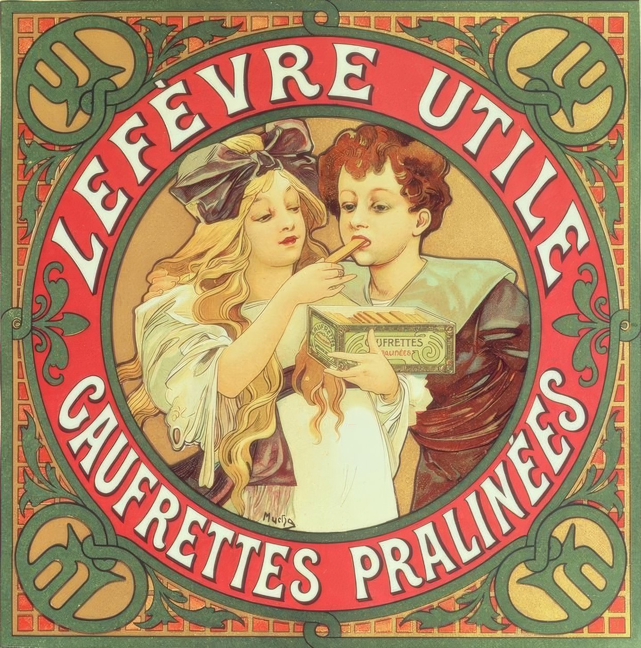 Lefèvre-Utile-果仁糖薄饼 作者 阿方斯·慕夏