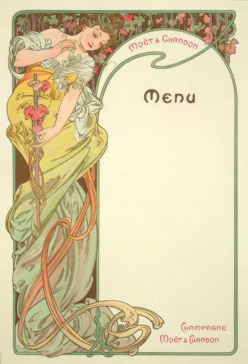 ë悦香槟-菜单 作者 阿方斯·慕夏