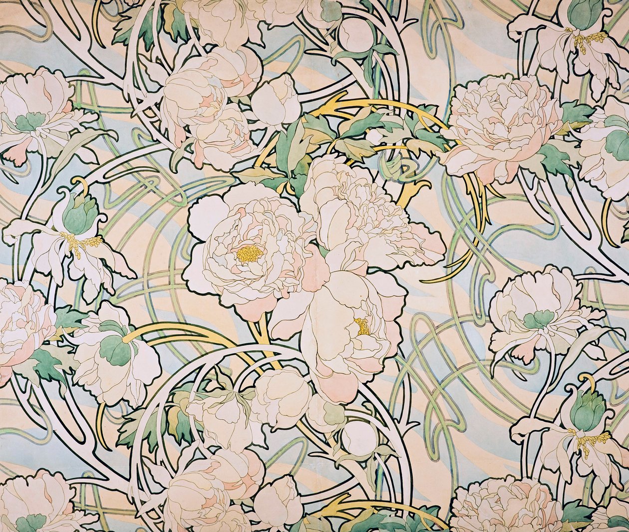 牡丹，1897年 作者 阿方斯·慕夏