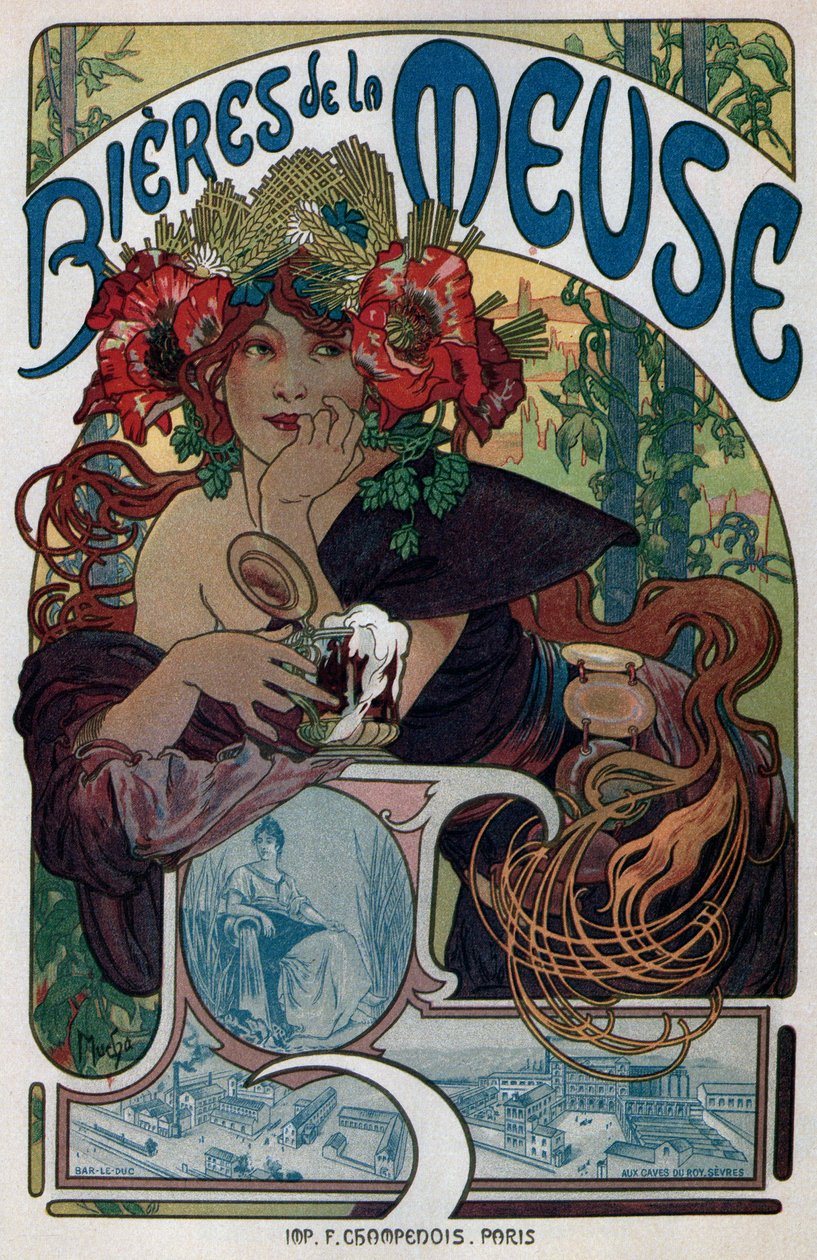 1897年的比尔·德·默兹海报 作者 阿方斯·慕夏