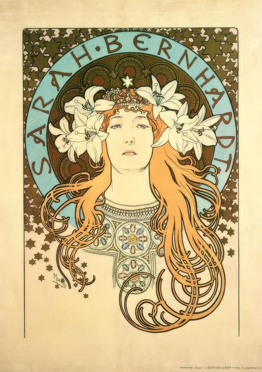 莎拉·伯恩哈特（Sarah Bernhardt） 作者 阿方斯·慕夏