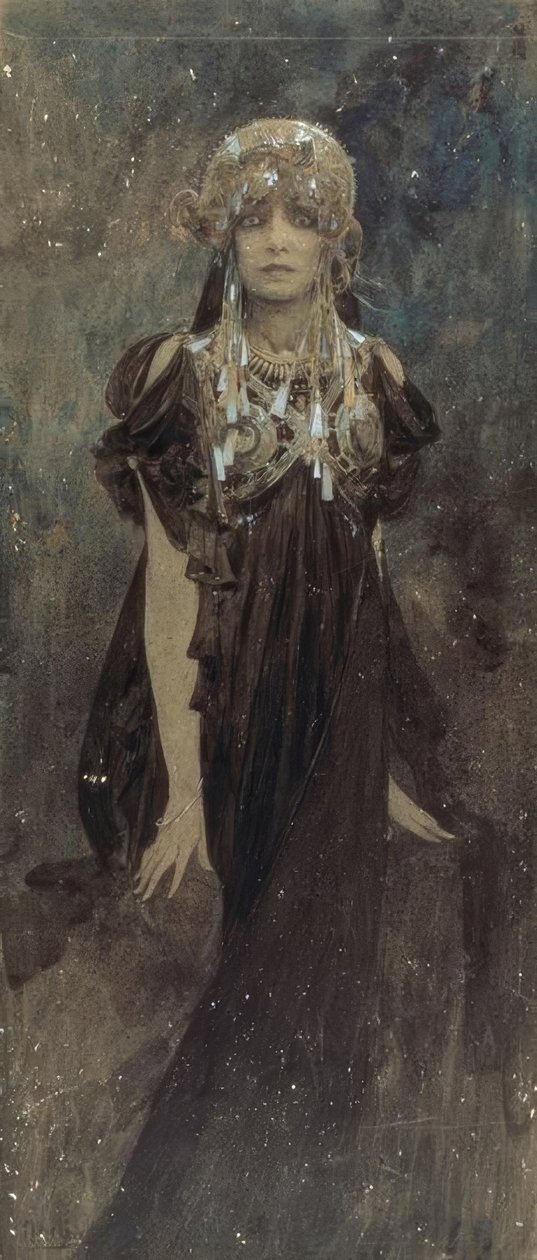 莎拉·伯恩哈特（Sarah Bernhardt）在美狄亚（Medea）中的角色 作者 阿方斯·慕夏