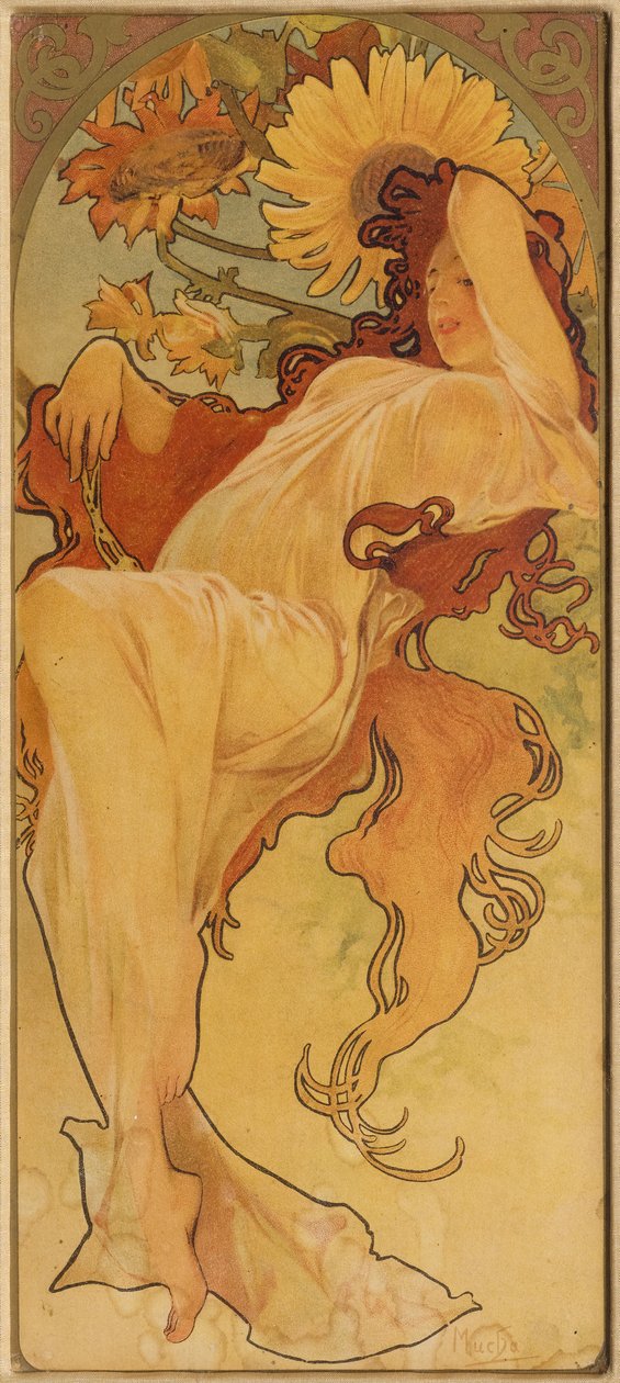 Les Saisons系列的夏季，c。 1900年。 作者 阿方斯·慕夏