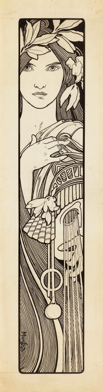 塔里娅，喜剧缪斯，1897年。 作者 阿方斯·慕夏