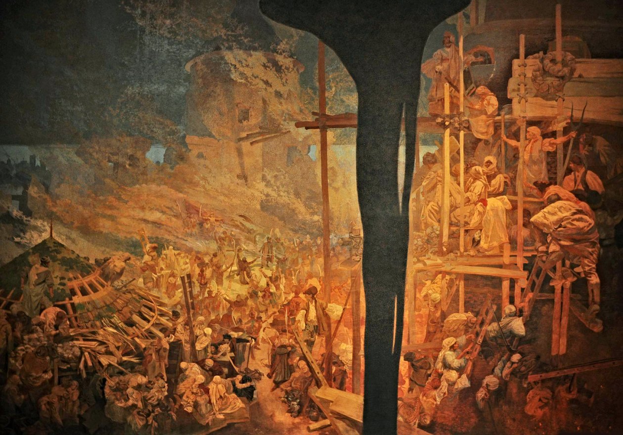 尼古拉斯·兹林斯基（Nicholas Zrinsky）对抗土耳其人的斯盖格（Sziget）防守The Slav Epic 作者 阿方斯·慕夏