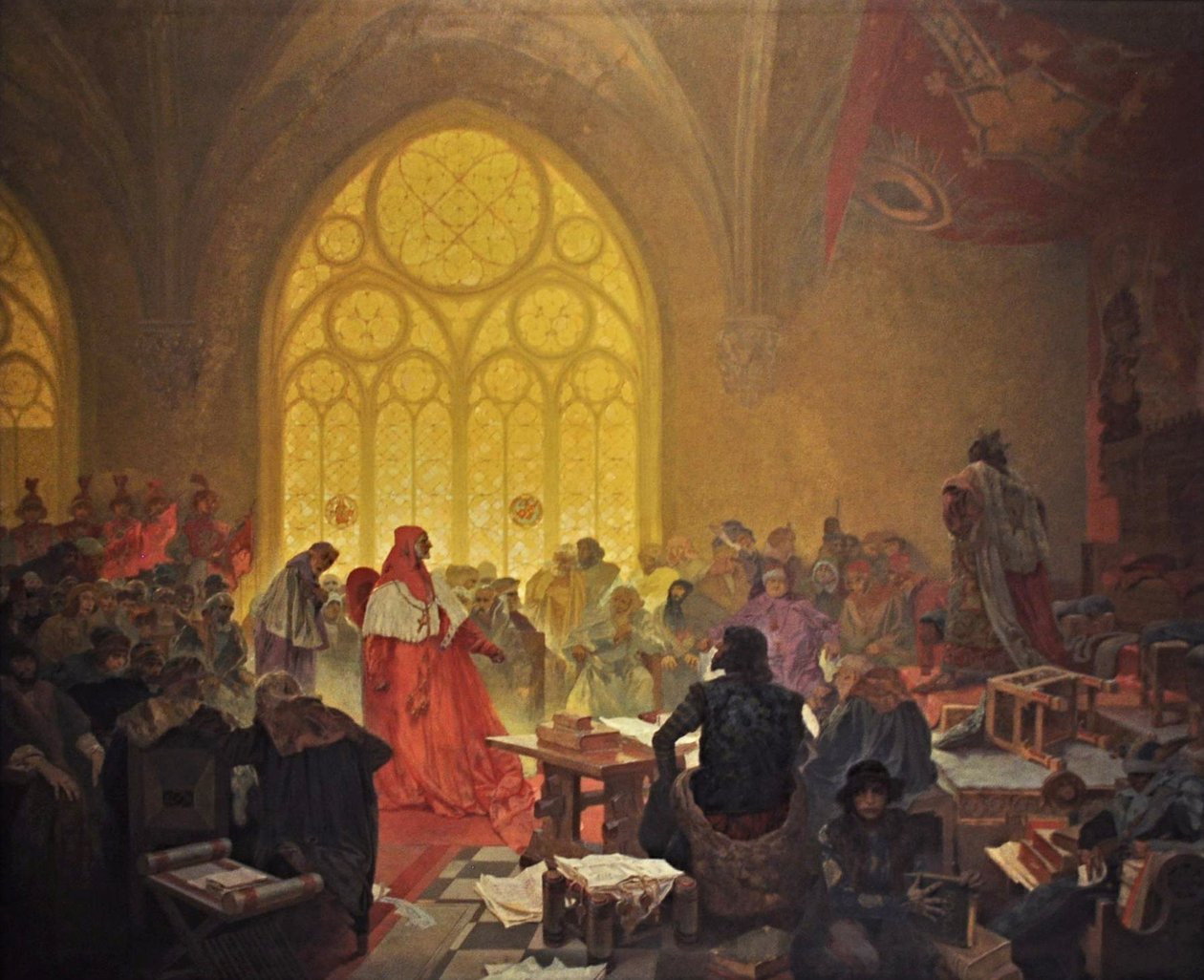 胡德王乔治·波德布拉迪（George of Podebrady）循环斯拉夫史诗 作者 阿方斯·慕夏