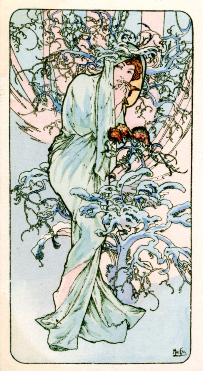 冬》，1900年 作者 阿方斯·慕夏