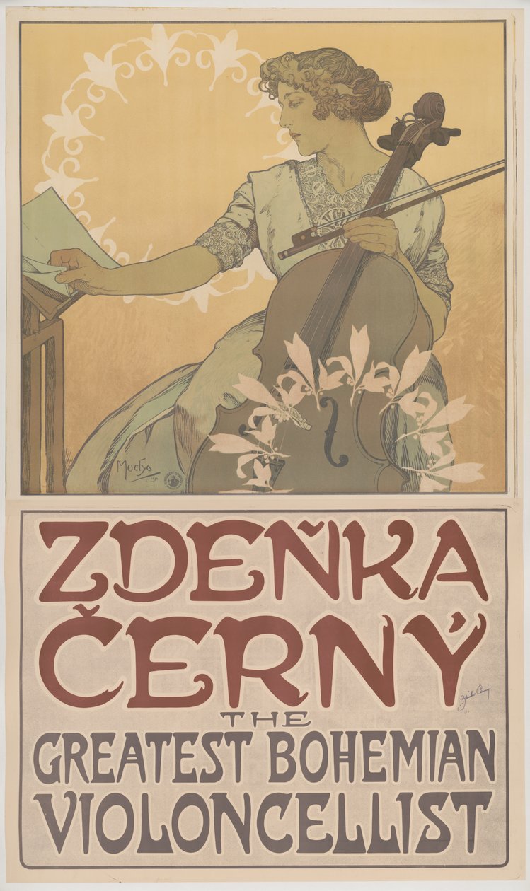 伟大的波希米亚大提琴，1913年 作者 阿方斯·慕夏