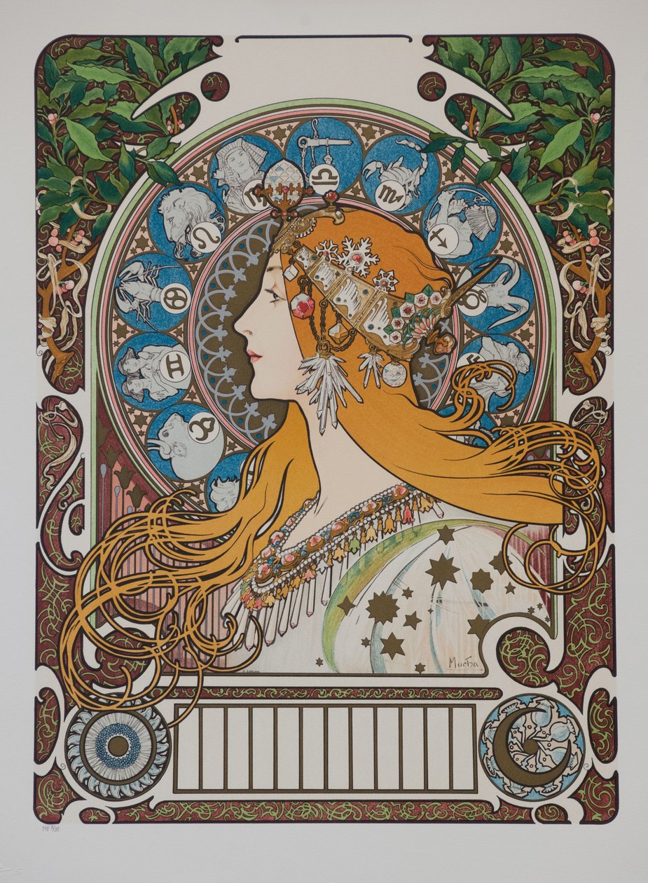 十二生肖，1896年。 作者 阿方斯·慕夏