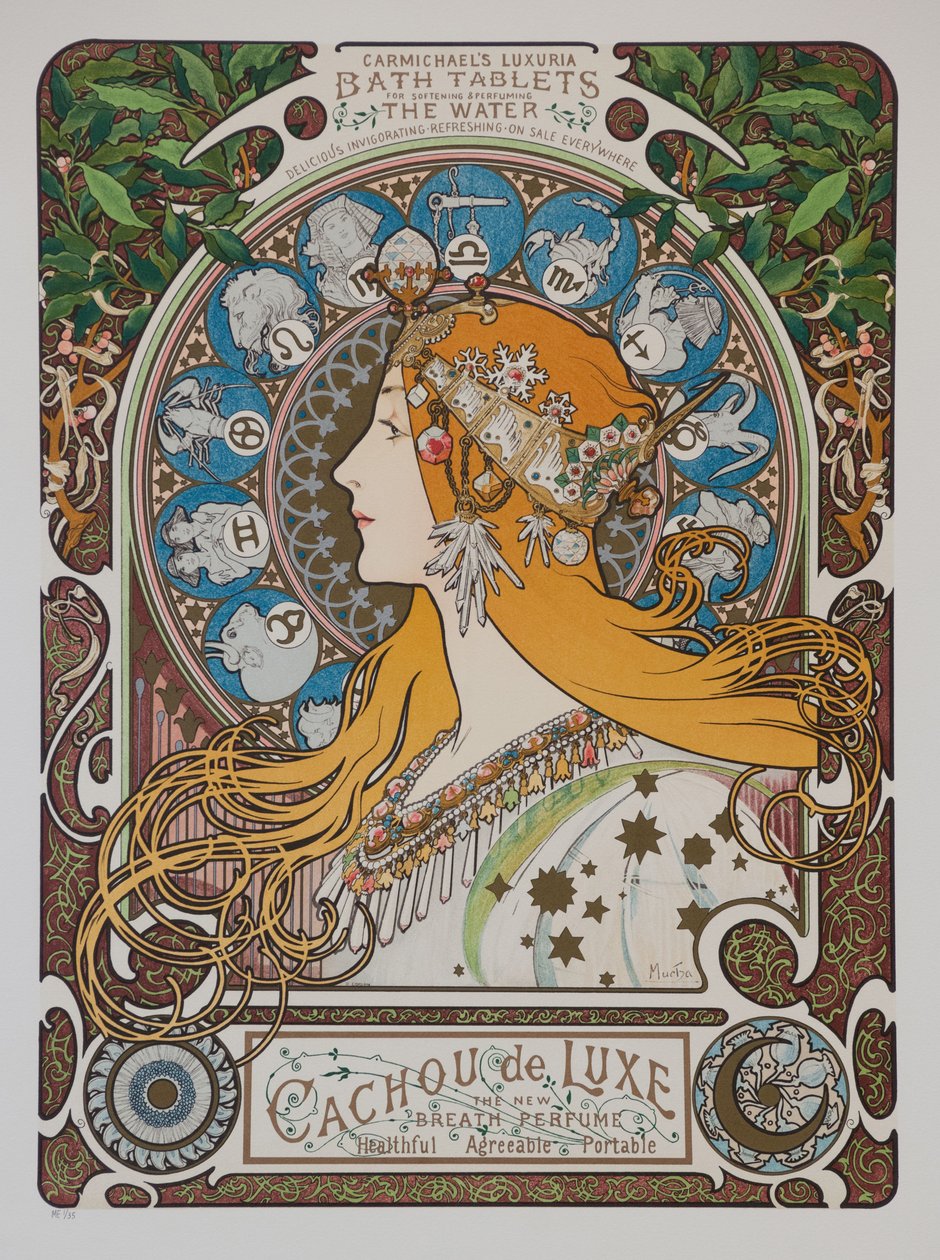 十二生肖，1896年。 作者 阿方斯·慕夏
