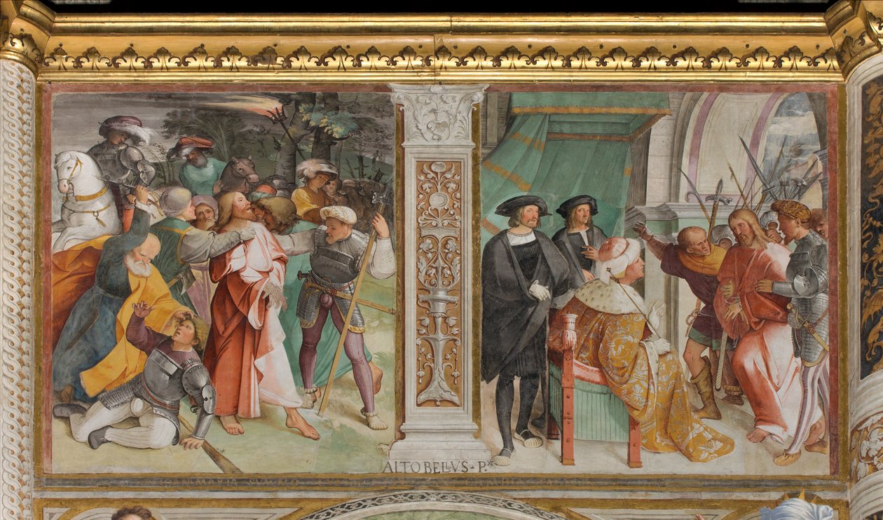 Central Aisle, Sixth South Span, Catch of Jesus, Christ in front of Caiaphas, Altobello Melon 作者 阿尔托贝洛瓜