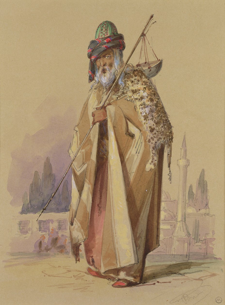 豹纹皮肤的苦行僧，c.1855 作者 阿马德奥·普雷齐奥西