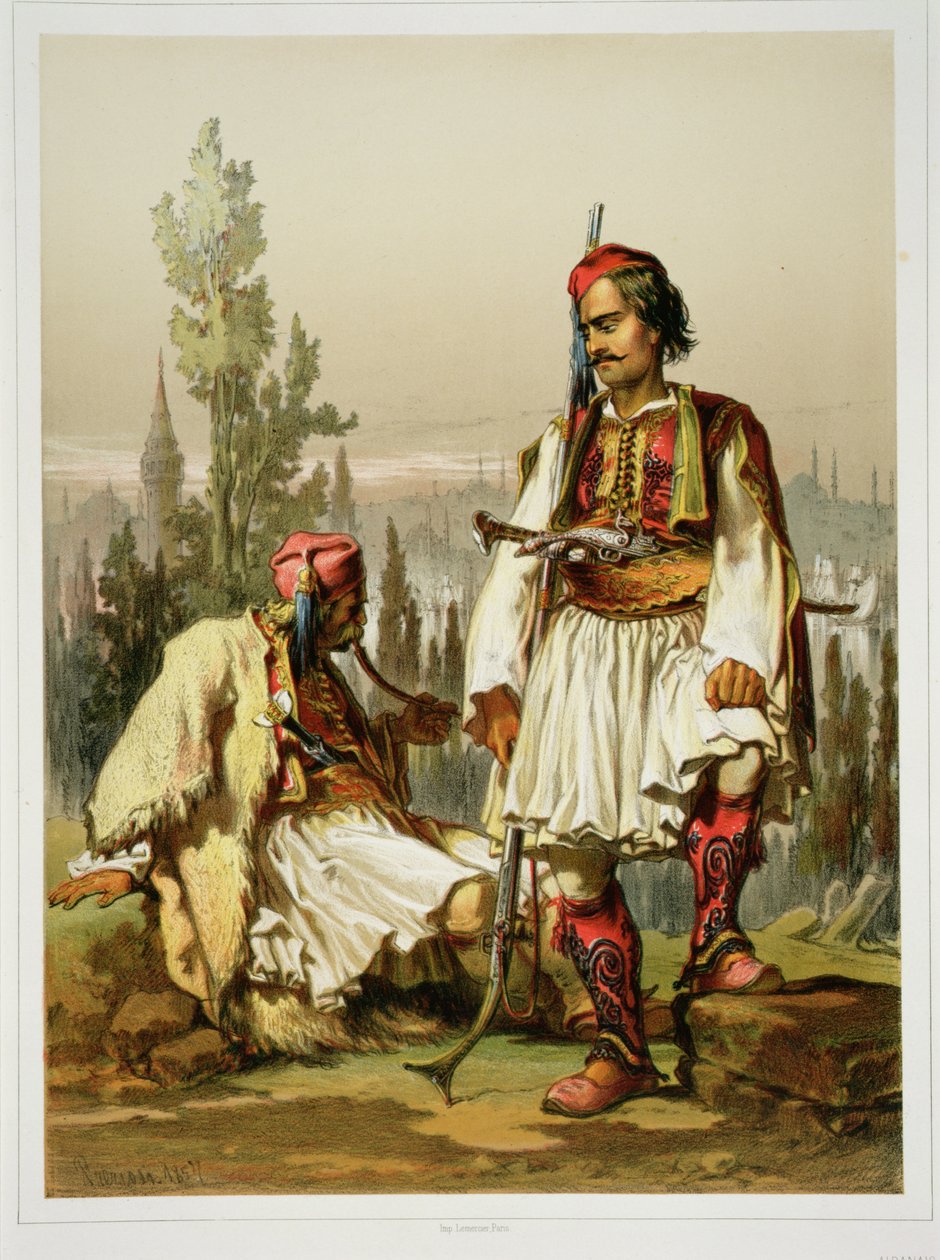 阿尔巴尼亚人，奥斯曼军队的雇佣兵，酒吧。作者：Lemercier，1857 作者 阿马德奥·普雷齐奥西