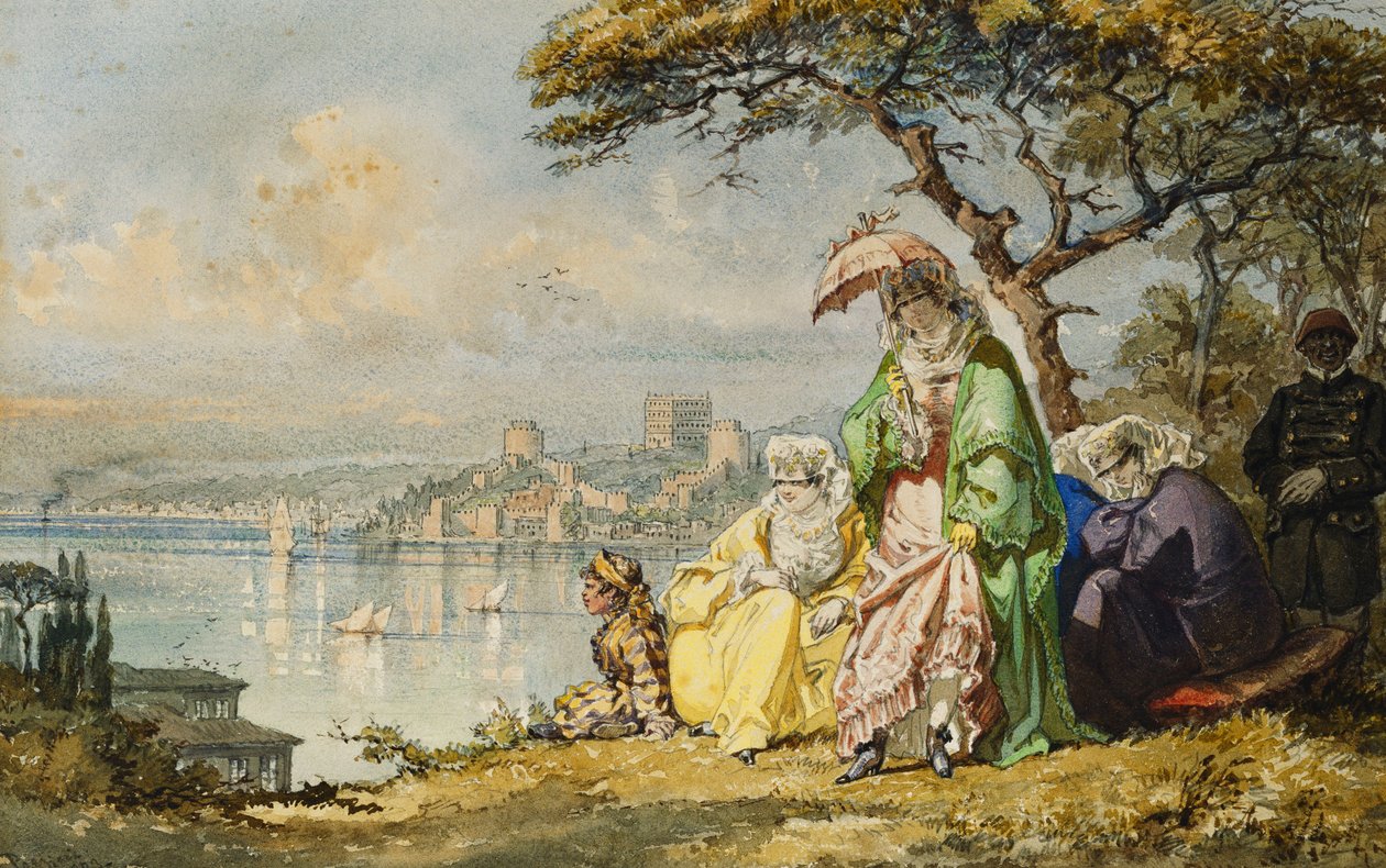 1873年，鲁梅里·希萨尔（Rumeli Hisar）与波希米亚女人 作者 阿马德奥·普雷齐奥西