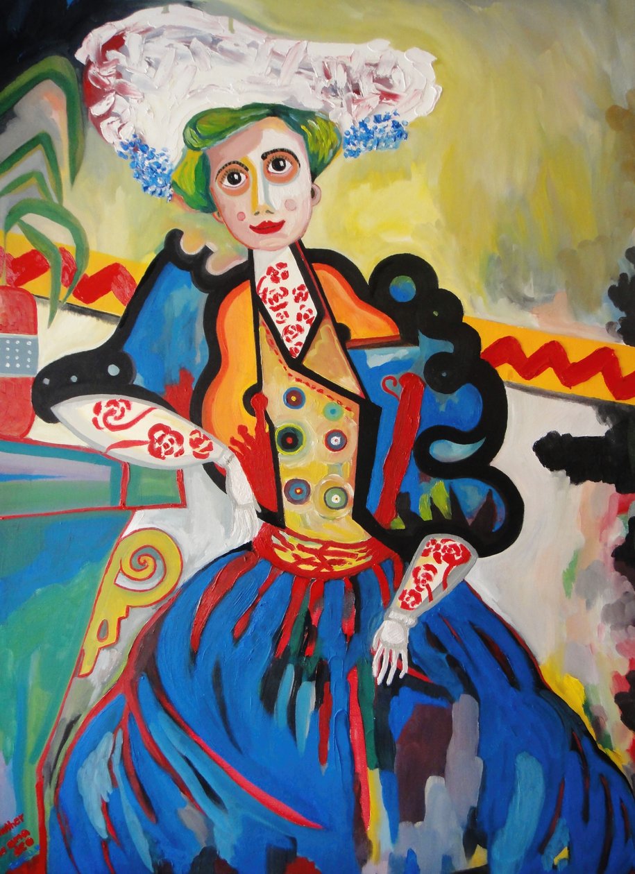 一个女人（布面油画） 作者 阿马杜·德·索萨·卡多佐