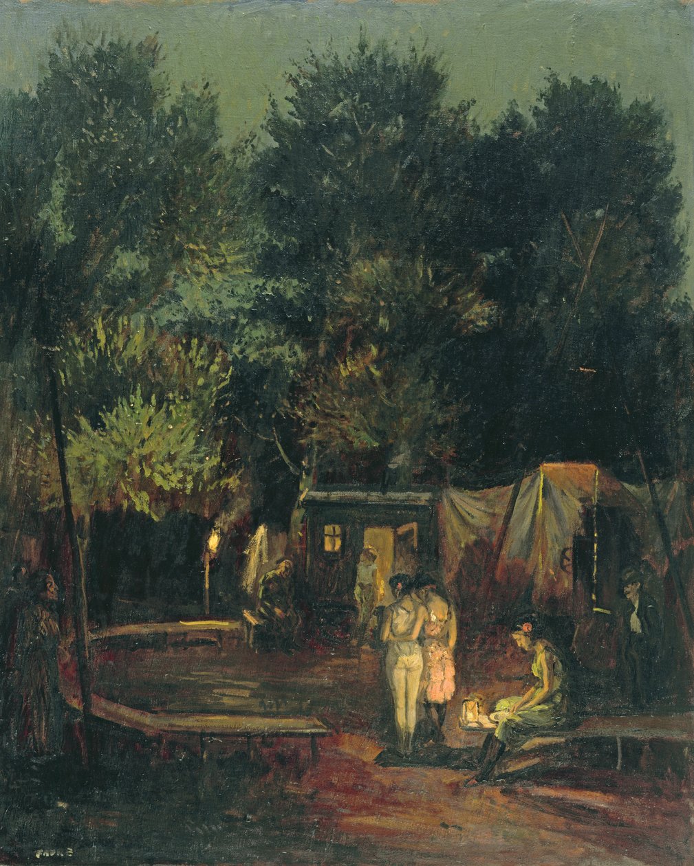 树木下的马戏团，1912年 作者 阿曼杜斯·佛雷（Amandus Faure）