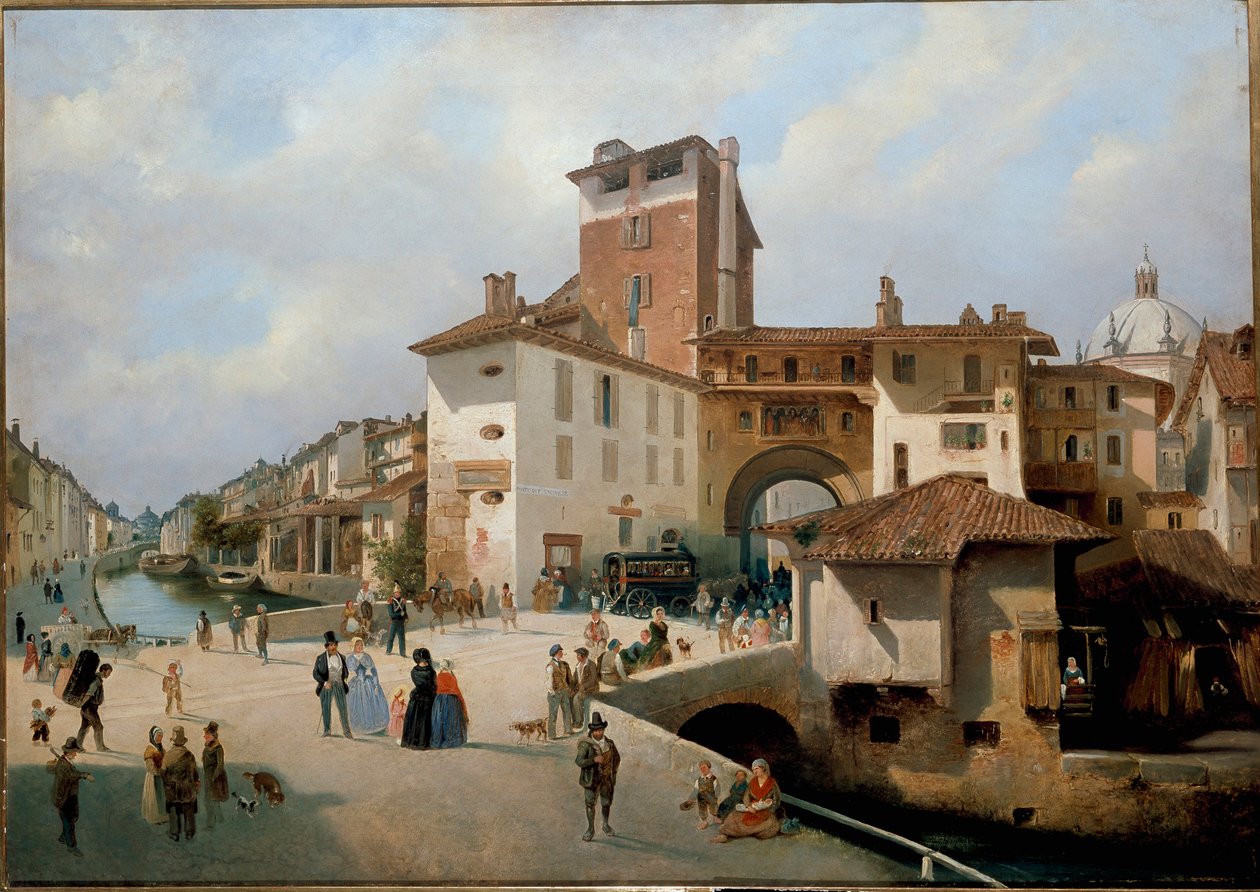 提契内塞门，米兰视图（绘画 作者 安布鲁吉奥·费米尼（Ambrogio Fermini）