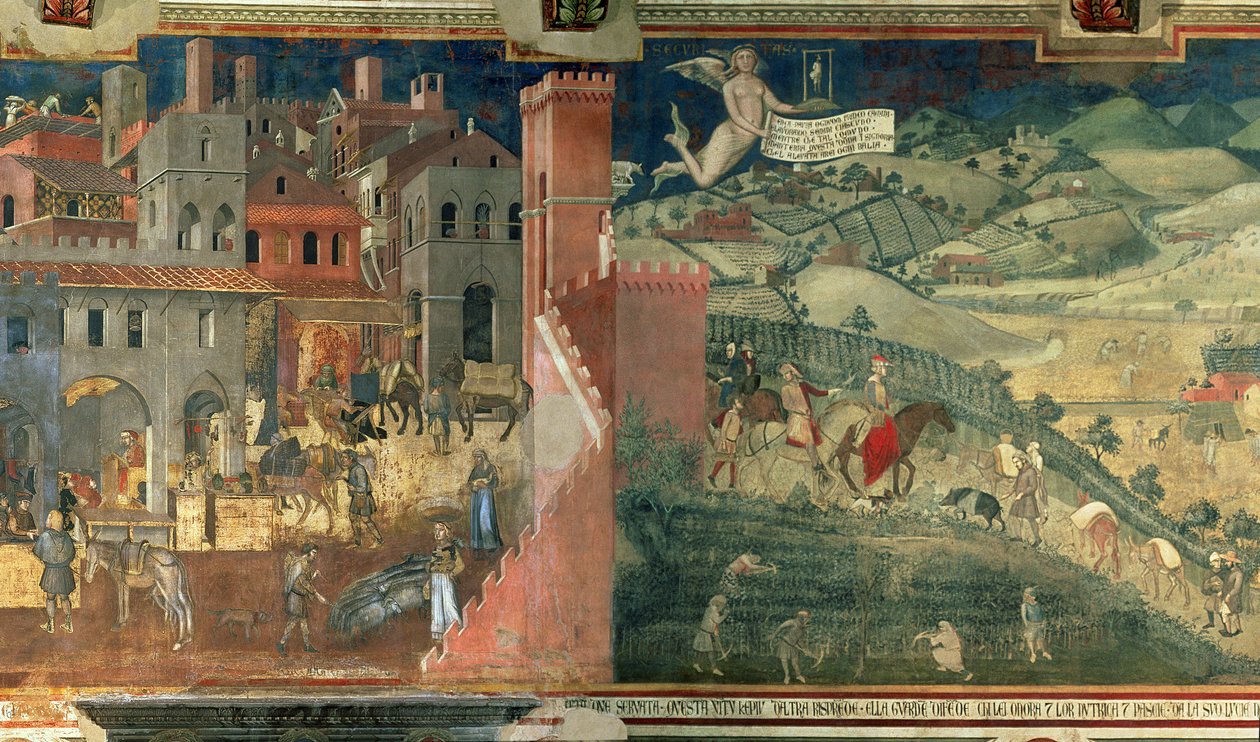 善政的影响，c.1338 作者 安布罗乔·洛伦泽蒂