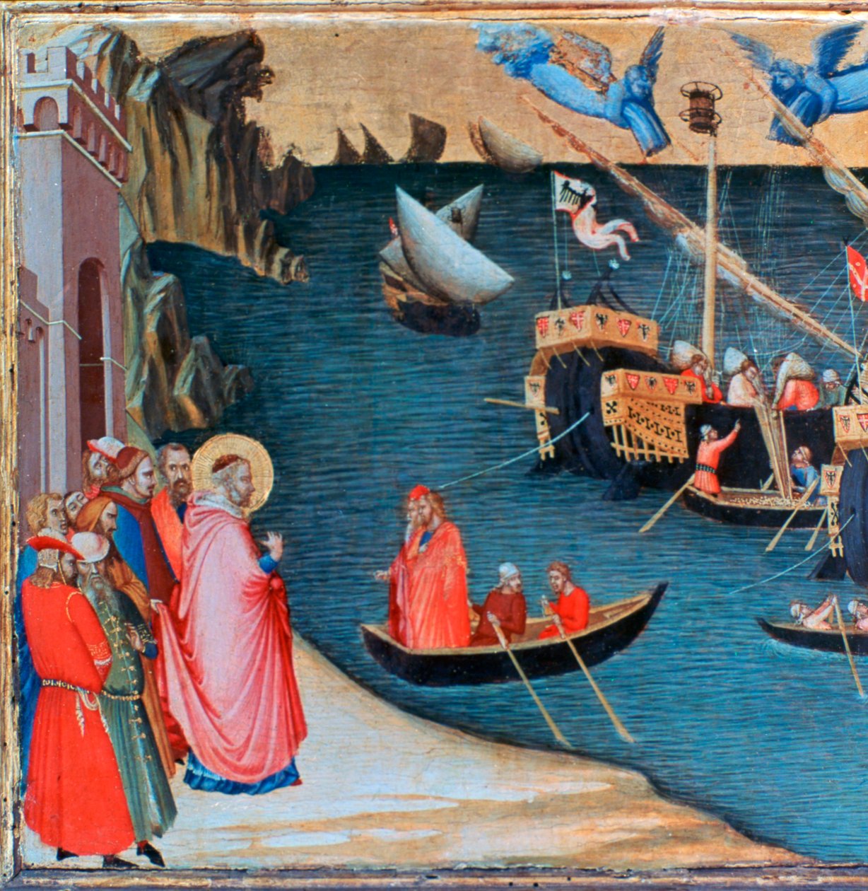 圣尼古拉斯（St Nicholas）从饥荒中救了米拉（c1327-1332） 作者 安布罗乔·洛伦泽蒂