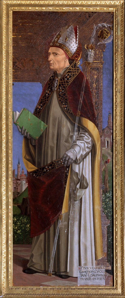 Saint Hugh of Grenoble (or Hugh of Chateauneuf) (1053-1132), eveque of Grenoble Painting by Ambrogio da Fossano dit il Bergognone (1481-1522) Cathedrale Saint Just, Susa, Turin 作者 安布罗吉奥·达·福萨诺 (c.1460 1523)