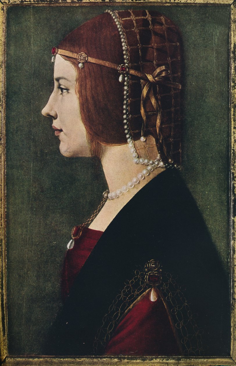 少女肖像，c1490，1936年 作者 安布罗焦·德·普雷迪斯