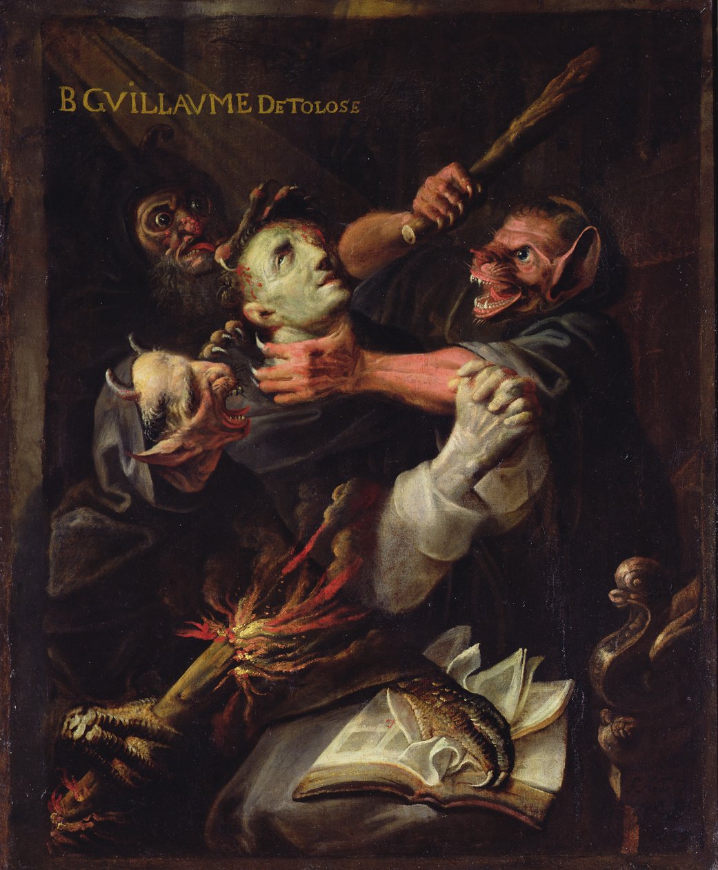 受祝贺的Guillaume de Toulouse（755-812）被恶魔折磨 作者 安布罗斯·弗雷多