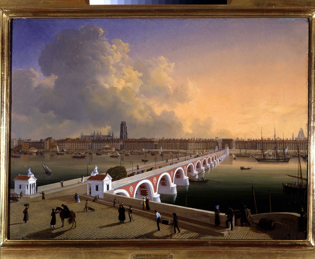 波尔多港口和城市 by Louis Garneray, sd。 大约 1820 年，布面油画，H. 0,330； L. 0,460。 CCIP 学院 作者 安布罗斯·路易斯·加内雷