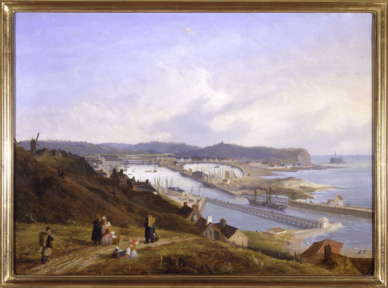 布洛涅港 by Louis Garneray, sd。 大约 1820 年，布面油画，H. 0.330； L. 0.460。 CCIP 学院 作者 安布罗斯·路易斯·加内雷