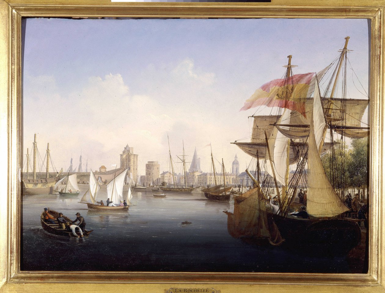 拉罗谢尔港 by Louis Garneray, sd。 大约 1820 年，布面油画，H. 0.330； L. 0.460。 CCIP 学院 作者 安布罗斯·路易斯·加内雷