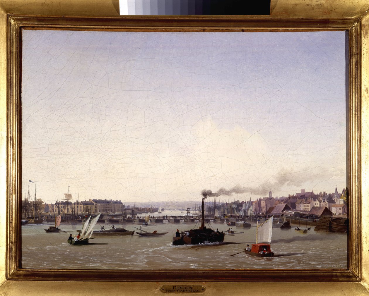 鲁昂港，作者 Louis Garneray，nd。 大约 1820 年，布面油画，H. 0.330； L. 0.460。 CCIP 学院 作者 安布罗斯·路易斯·加内雷