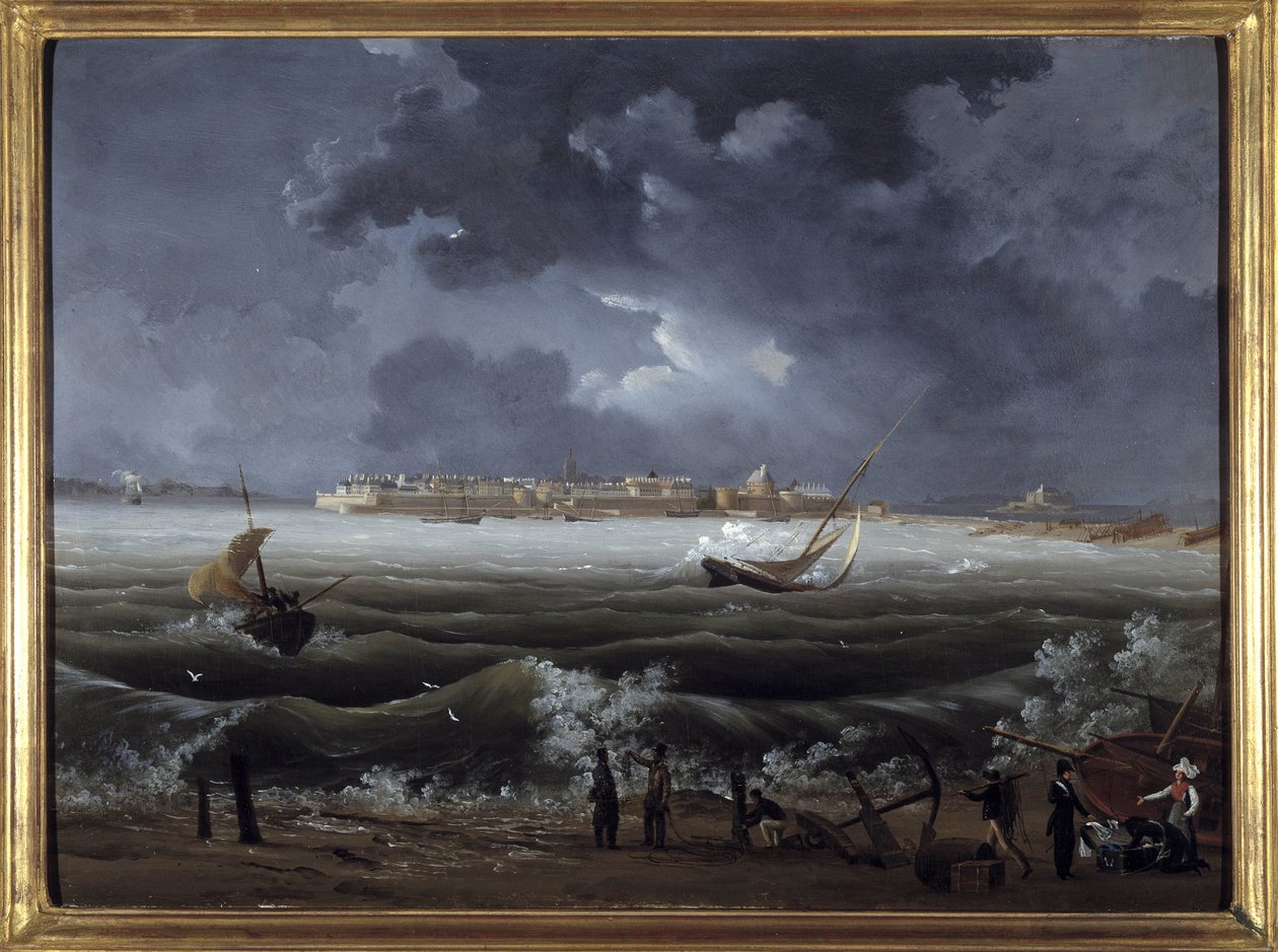 圣马洛，路易斯加内雷，sd。 大约 1820 年，布面油画，H. 0,330； L. 0,460。 CCIP 学院 作者 安布罗斯·路易斯·加内雷
