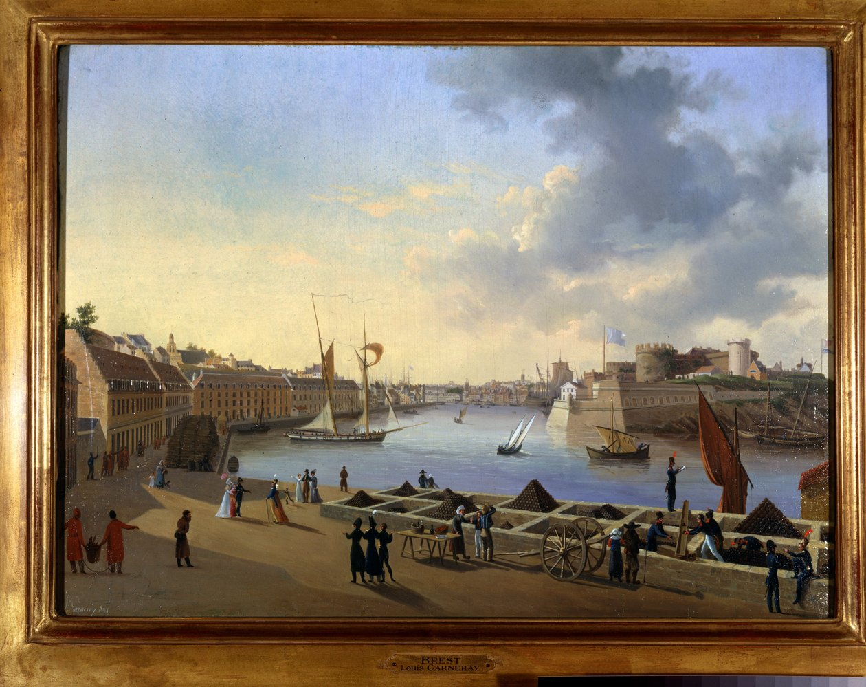 布雷斯特港和火炮 - 路易斯·加内雷 (Louis Garneray) 作画，约 1820 年，布面油画，H. 0,330； L. 0,460。 CCIP 学院 作者 安布罗斯·路易斯·加内雷