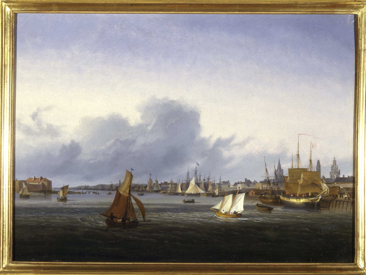 加莱港 by Louis Garneray, sd。 大约 1820 年，布面油画，H. 0,330； L. 0,460。 CCIP 学院 作者 安布罗斯·路易斯·加内雷