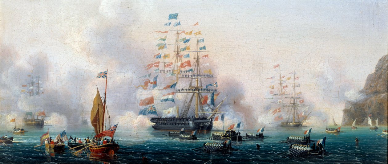 Translation des ashes de Napoleon I le 7/10/1840 Painting by Ambroise Louis Garneray (1783-1857) 19th century Sevres, archives de la manufacture - Transfer of Napoleon I