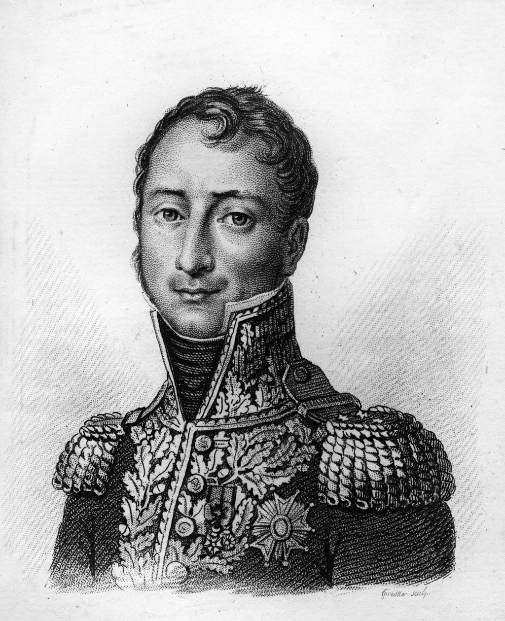 奥古斯特-让-加布里埃尔-考兰库尔（Auguste Jean Gabriel CAULAINCOURT，1777-1812）--载于《法国胜利和征服后的法国将军画像》。Ambroise Tardieu于1818年雕刻的。Stella系列。 作者 安布罗斯·塔迪厄（Ambroise Tardieu）