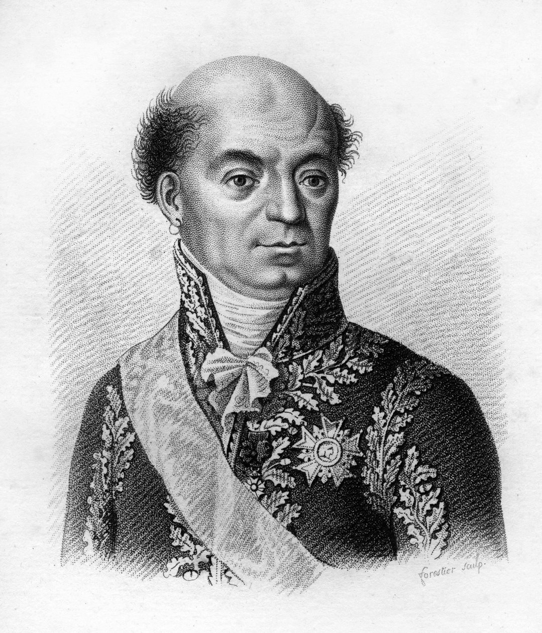 多米尼克-凯瑟琳，佩里尼翁侯爵，法国侯爵（1754年至1818年）--载于《法国胜利和征服后的法国将军肖像》。Ambroise Tardieu于1818年雕刻的。斯泰拉收藏。 作者 安布罗斯·塔迪厄（Ambroise Tardieu）
