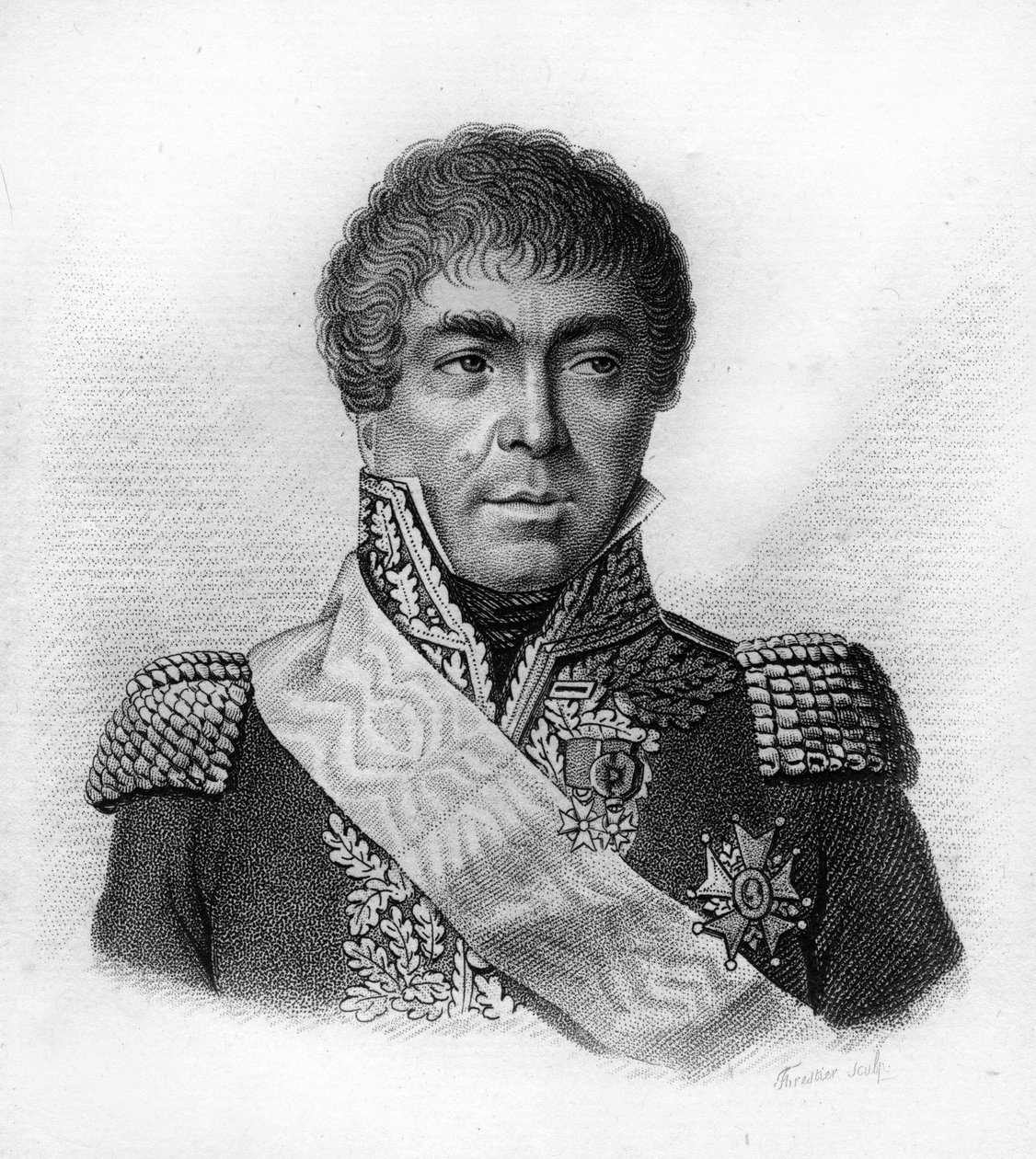 埃德蒙-艾蒂安-波尔内-德斯福尔奈斯（Edmé Etienne Borne DESFOURNEUES，1767-1849）--载于《法国胜利和征服后的法国将军肖像》。Ambroise Tardieu于1818年雕刻的。Stella系列。 作者 安布罗斯·塔迪厄（Ambroise Tardieu）