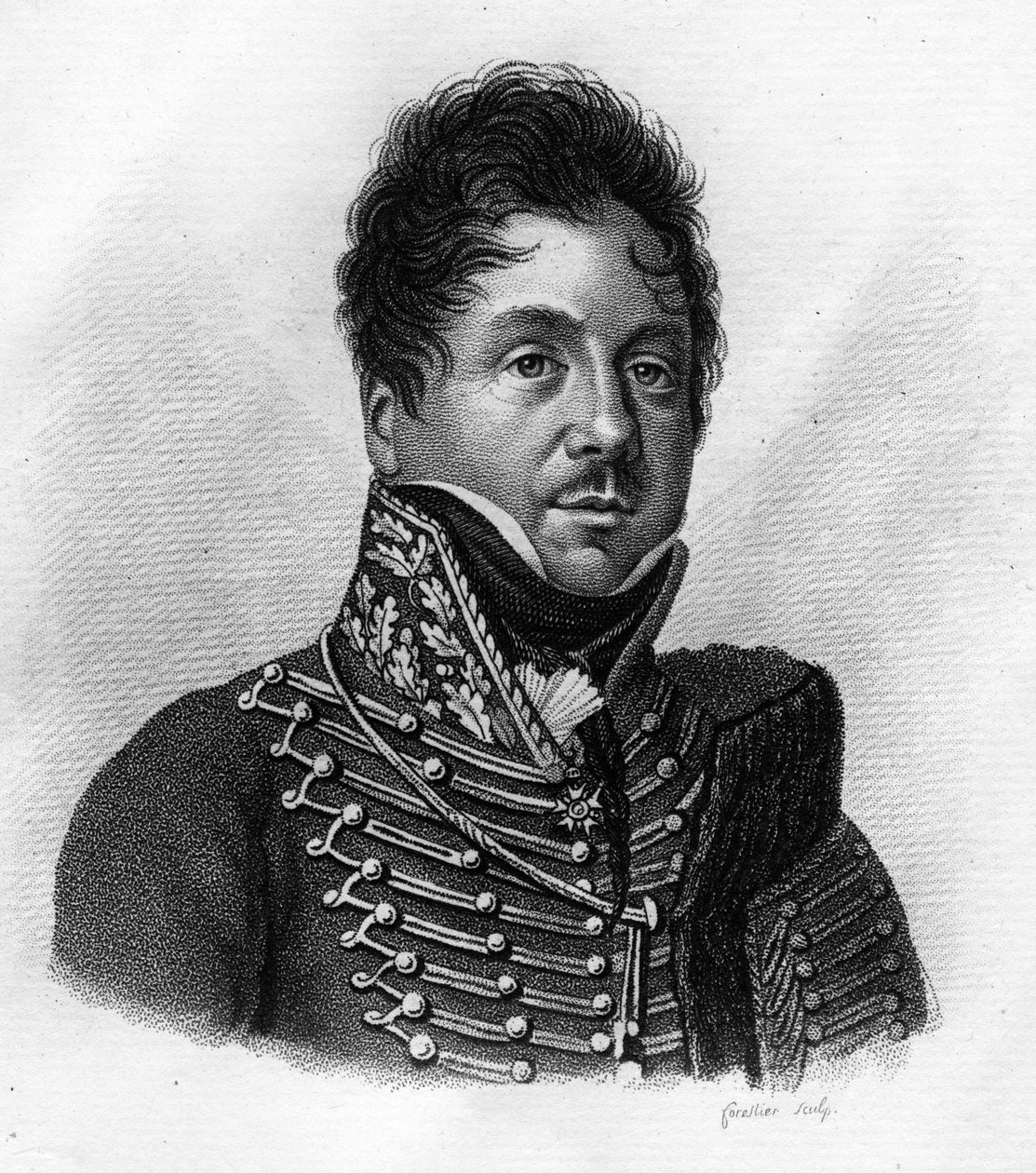 François FOURNIER SARLOVEZE (Sarlovese) 1774-1827- 在 "法国胜利和征服后的法国将军肖像 "中。Ambroise Tardieu于1818年雕刻的。Stella系列。 作者 安布罗斯·塔迪厄（Ambroise Tardieu）