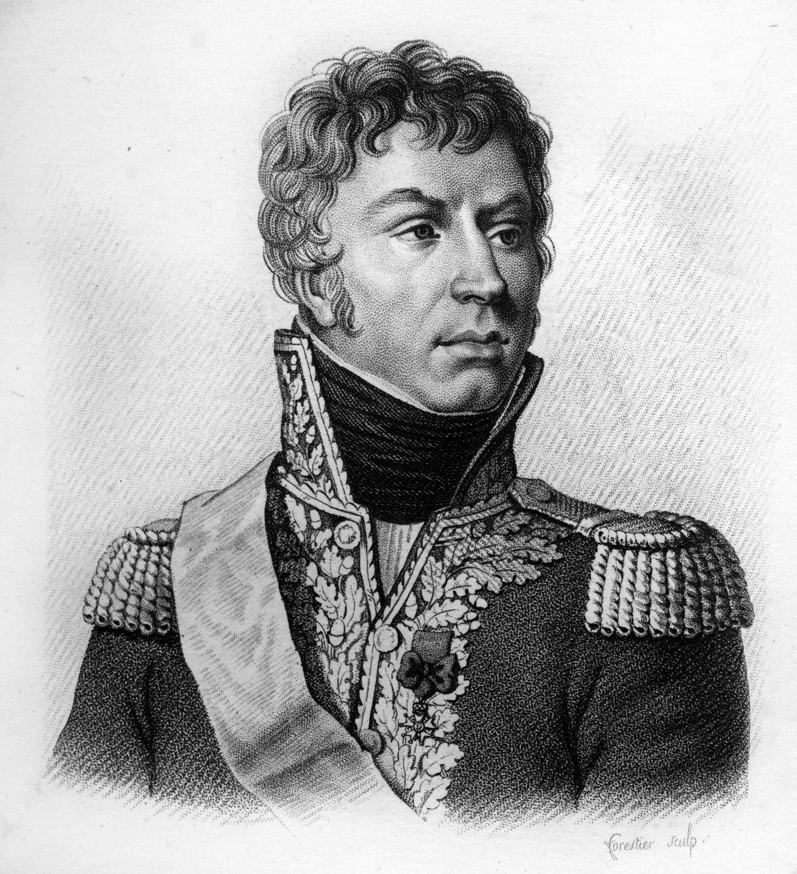 让-路易斯-埃比尼泽-雷尼尔（Jean Louis Ebenezer REYNIER，1771-1814）--载于《法国胜利和征服后的法国将军画像》。Ambroise Tardieu于1818年雕刻的。Stella系列。 作者 安布罗斯·塔迪厄（Ambroise Tardieu）