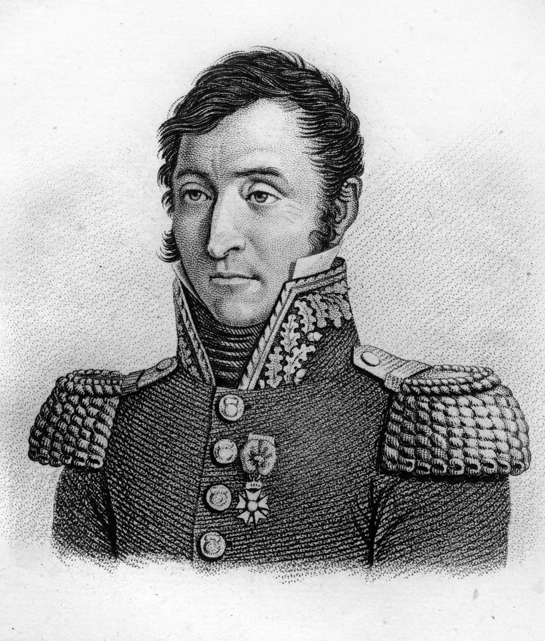 让-约瑟夫-塔拉耶将军（1770-1855）--载于《法国人胜利和征服后的法国将军肖像》。Ambroise Tardieu于1818年雕刻的。Stella系列。 作者 安布罗斯·塔迪厄（Ambroise Tardieu）