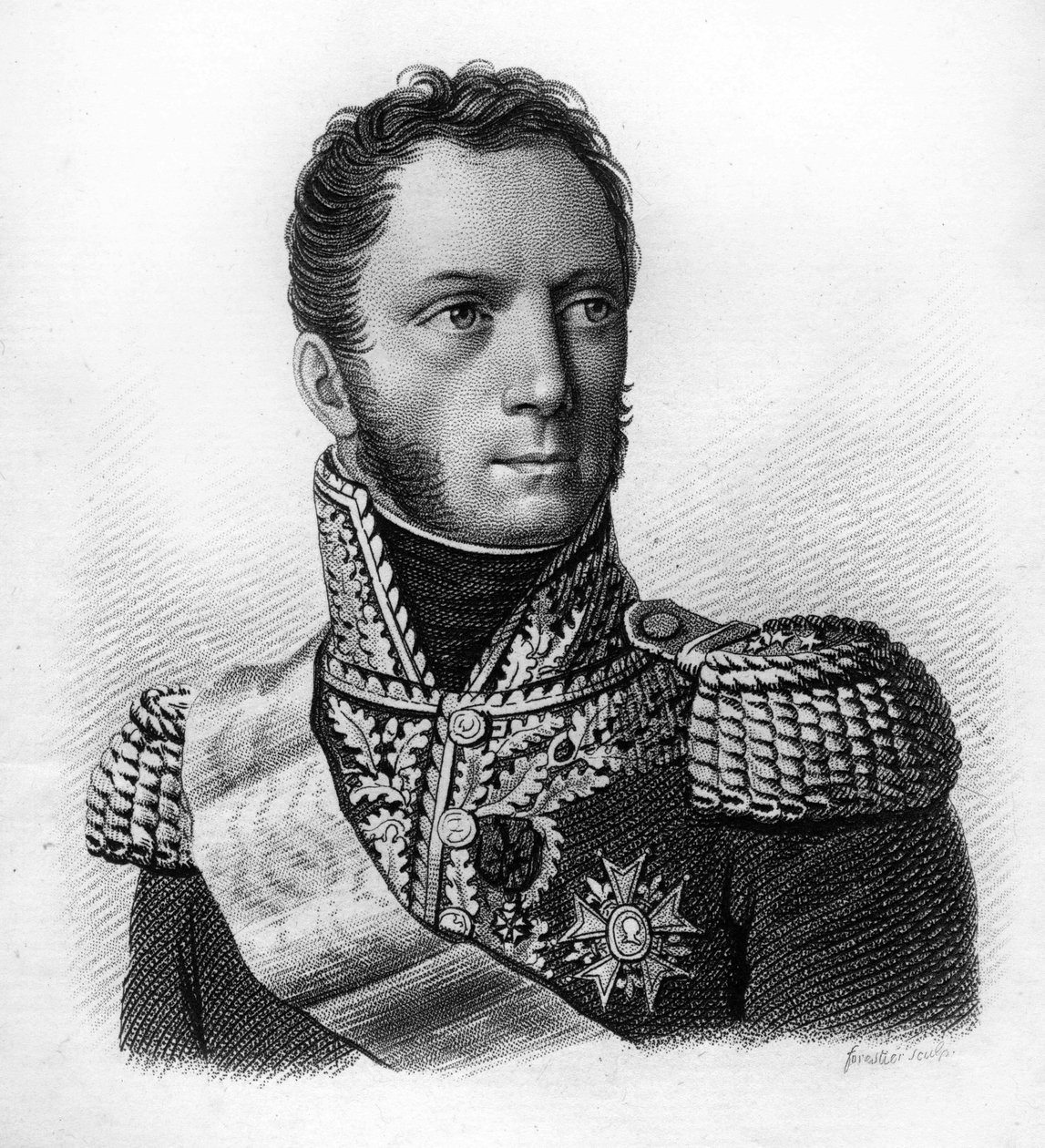 Louis Armand Augustin CAULAINCOURT（1773-1827）--载于《法国胜利和征服后的法国将军肖像》。Ambroise Tardieu于1818年雕刻的。Stella系列。 作者 安布罗斯·塔迪厄（Ambroise Tardieu）