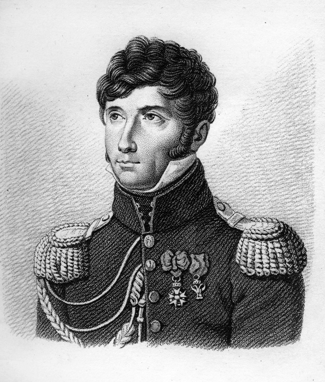 路易斯-米歇尔-莱托尔（Le Tort）（1773-1815年）在《法国胜利和征服后的法国将军画像》中的旅店将军。Ambroise Tardieu于1818年雕刻的。Stella系列。 作者 安布罗斯·塔迪厄（Ambroise Tardieu）