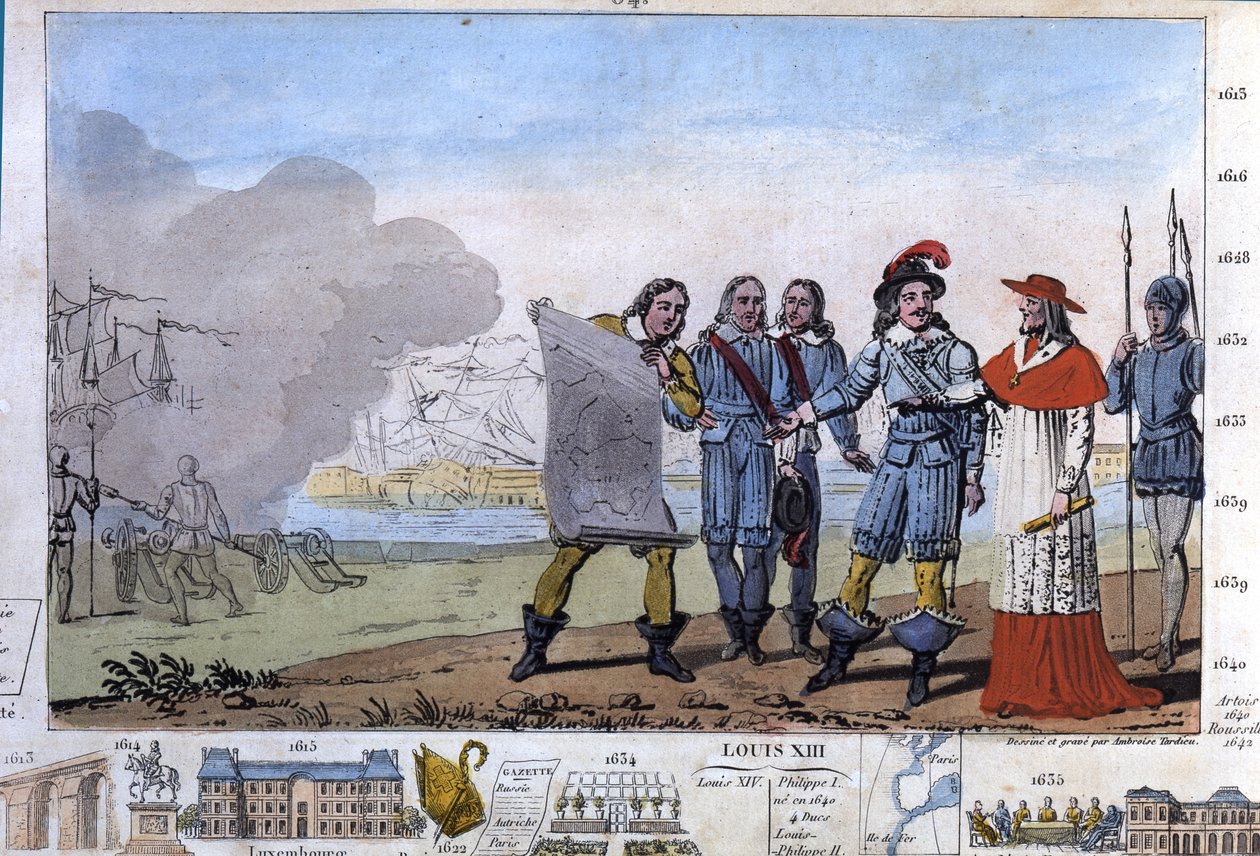 路易十三（1601-1643）和红衣主教黎塞留在拉罗谢尔（La Rochelle）的所在地--新教徒武装部（place d